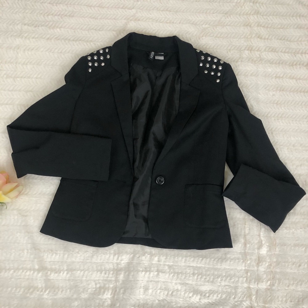 H&M Black Studded Blazer 2
